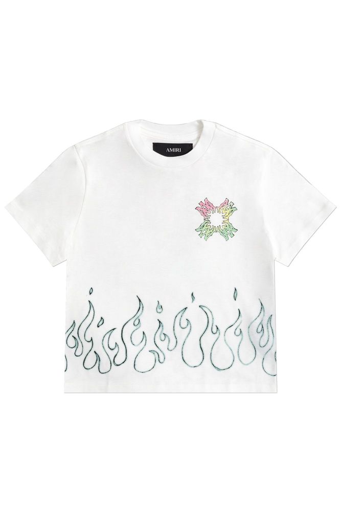 AMIRI KIDS 마 쿼드 플레임스 오스 티셔츠