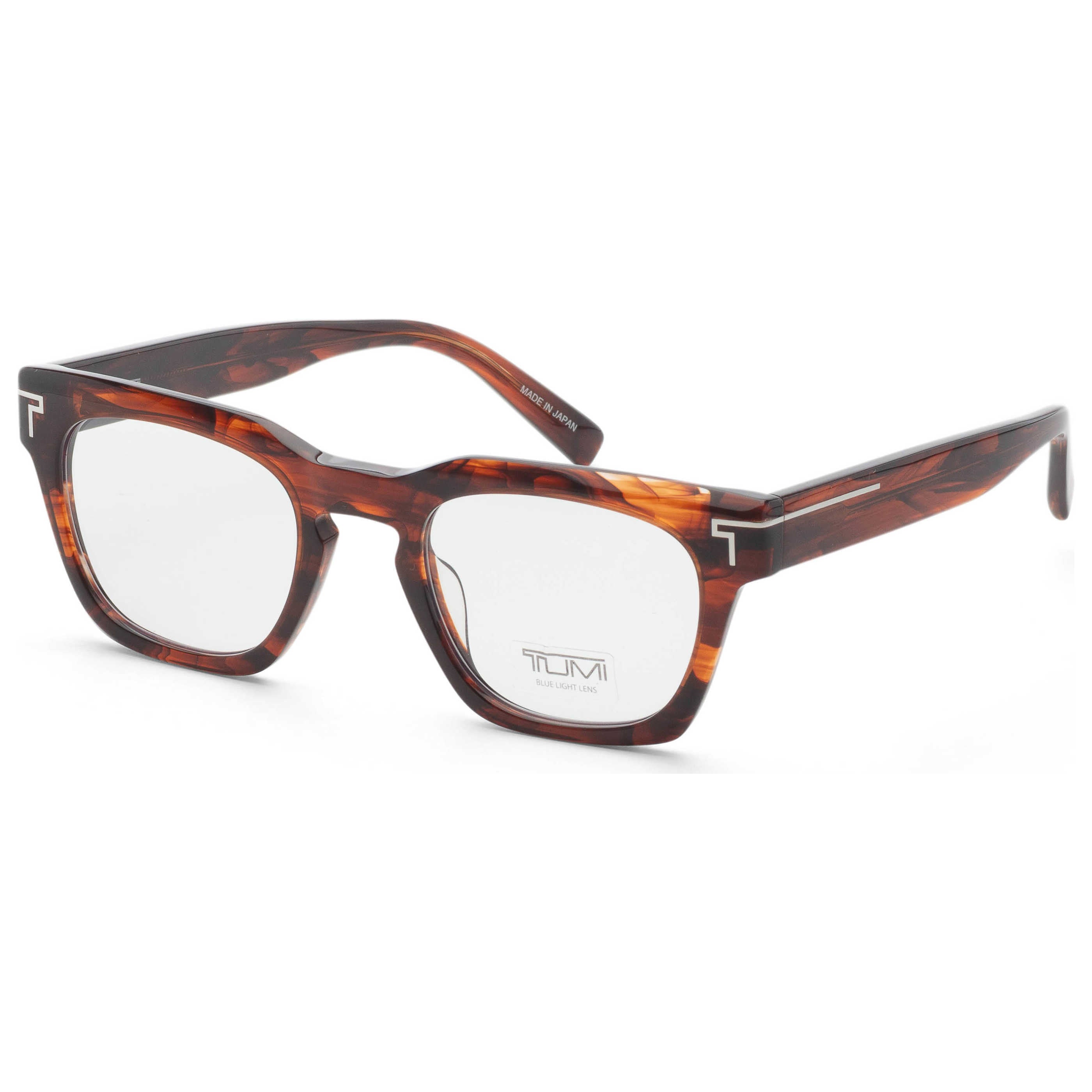 TUMI 남성 50mm 브라운 스모크 안경 Vtu533500Bro