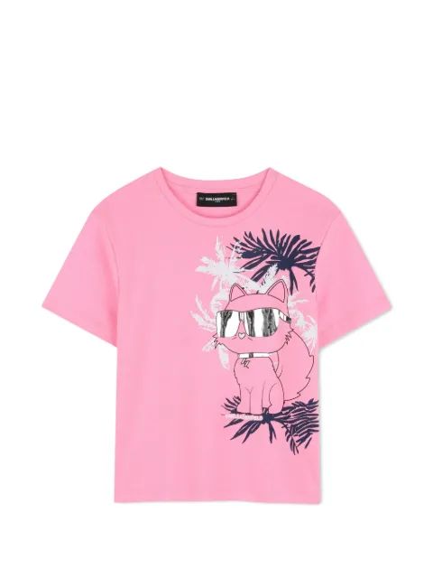 Karl Lagerfeld Kids 티셔츠 고양이 프린트