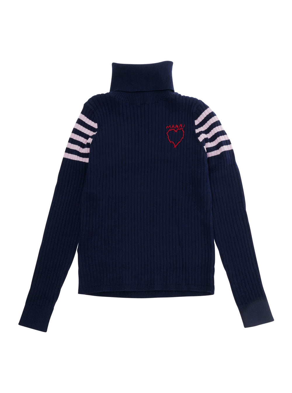 Marni Kids 아기 여자 하이칼라 로고 스웨터