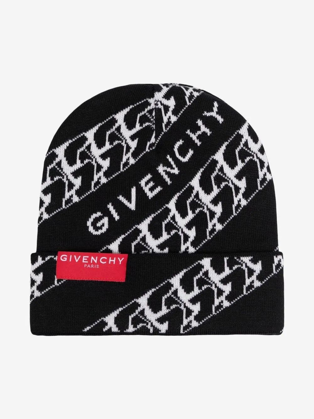 Givenchy Kids 로고 체인 프린트 비니
