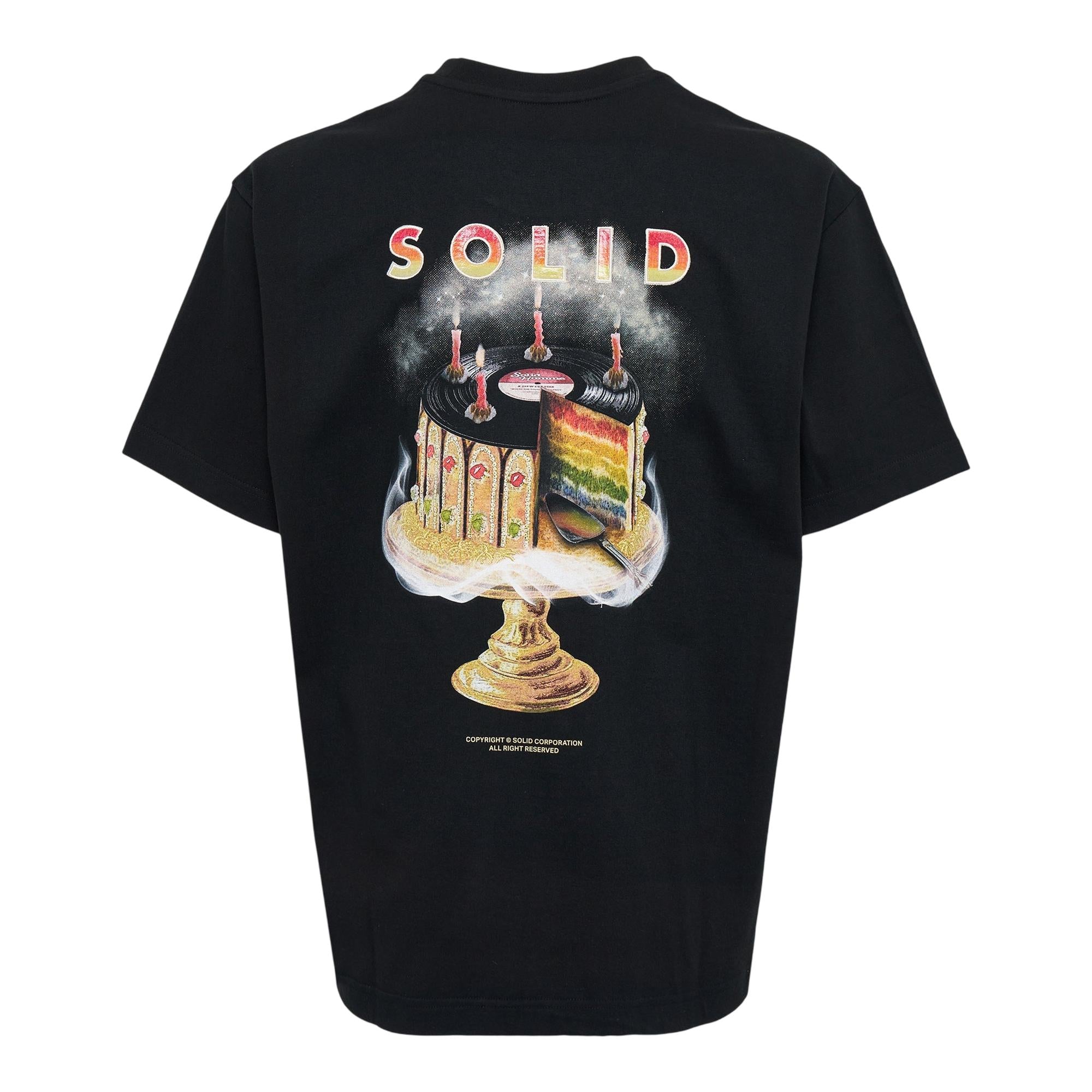 SOLID HOMME 레인보우 케이크 프린트 티