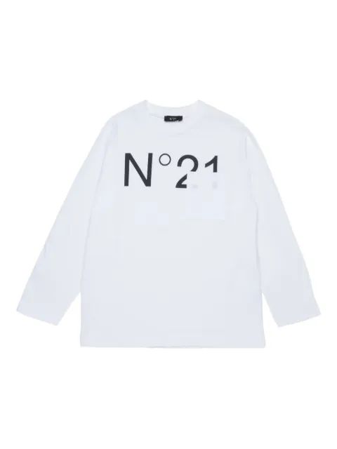 N.21 Kids 로고 프린트 탑
