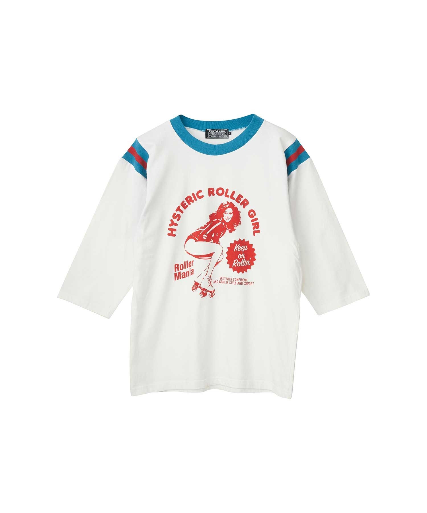 HYSTERIC GLAMOUR 히스테릭 롤러 매니아 걸 7부 티셔츠