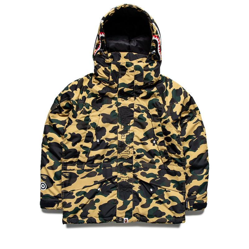 Bape 카모 상어 스노우보드 자켓 1st 노란색