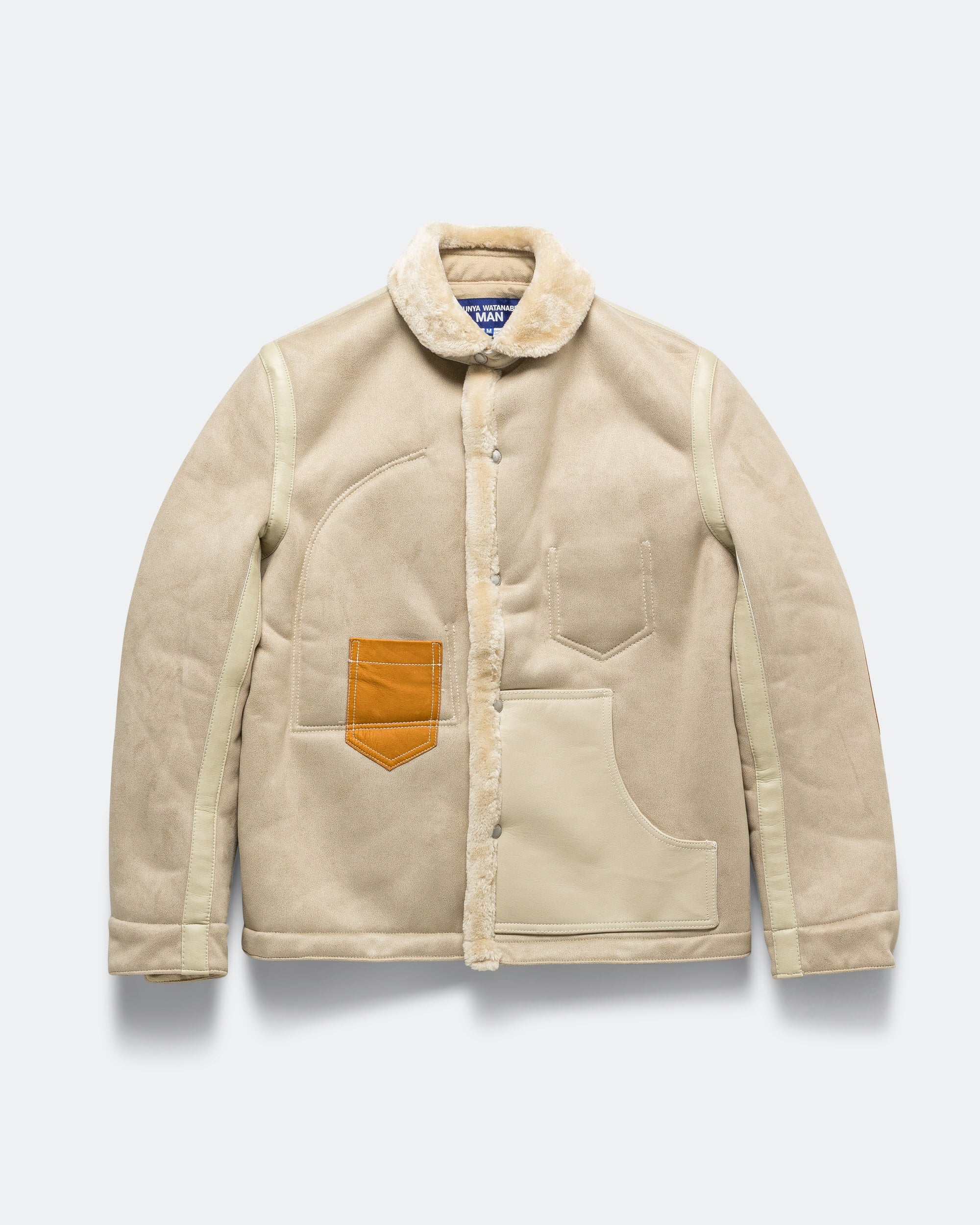 Junya Watanabe 폴리에스터 보트 무톤 가죽 자켓
