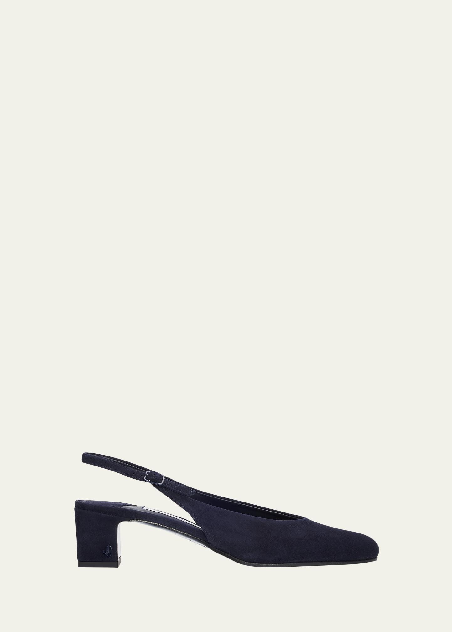 JIMMY CHOO 45mm 에일라 스웨이드 슬링백 펌프스