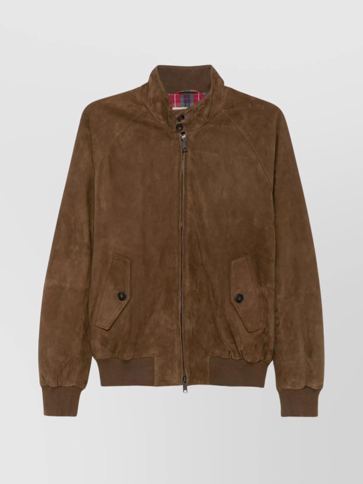 Baracuta 스웨이드 래글런 슬리브 봄버 자켓