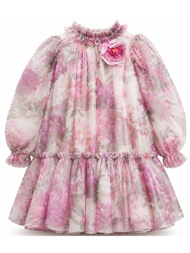 Dolce & Gabbana Kids 플로럴 프린트 롱 슬리브 드레스