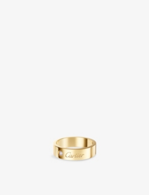 CARTIER C 드 까르띠에 18ct 옐로우 골드 0.04 브릴리언트 컷 다이아몬드 웨딩 링