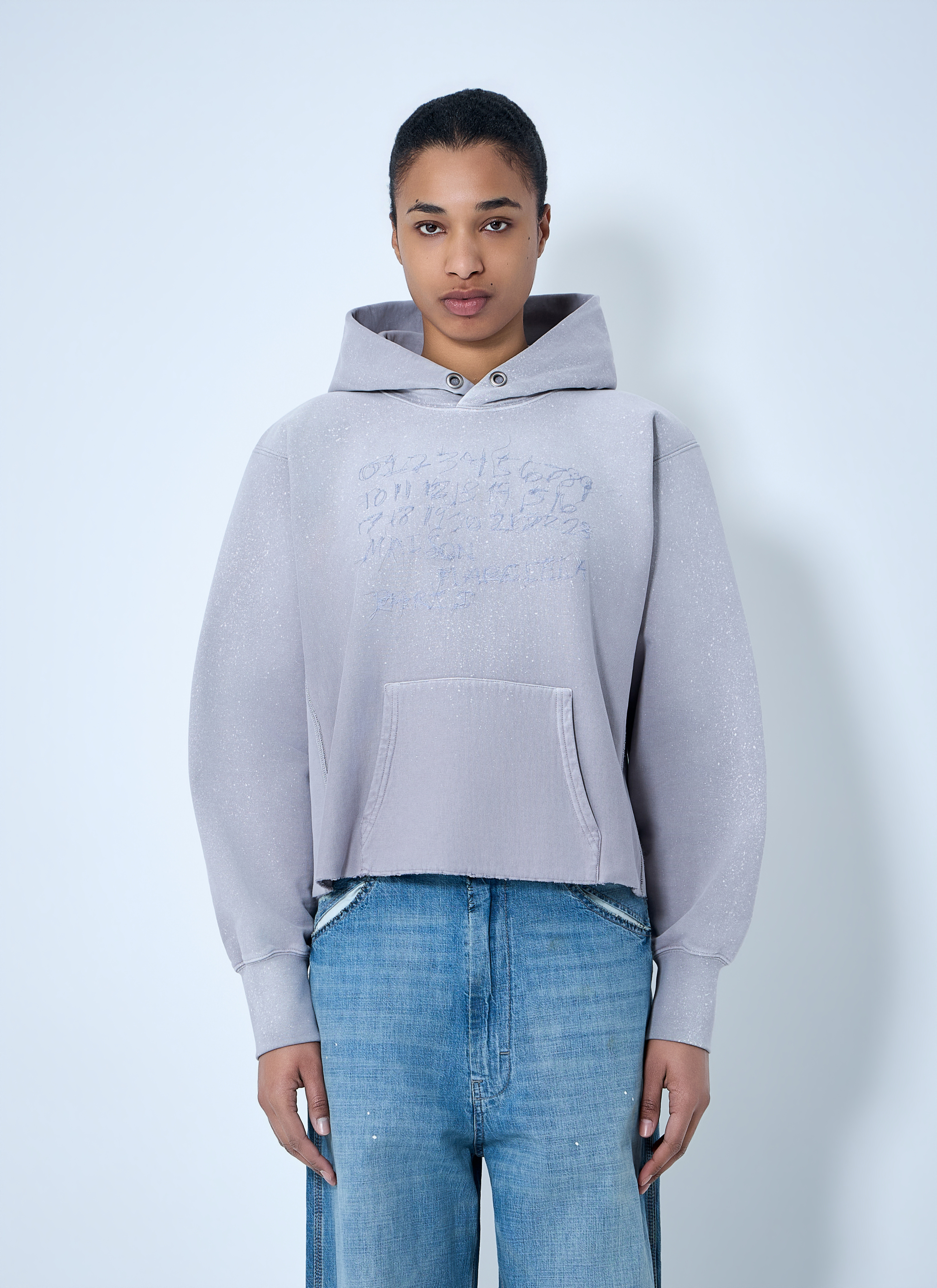 MAISON MARGIELA 후드 스웨트셔츠 리브 디테일