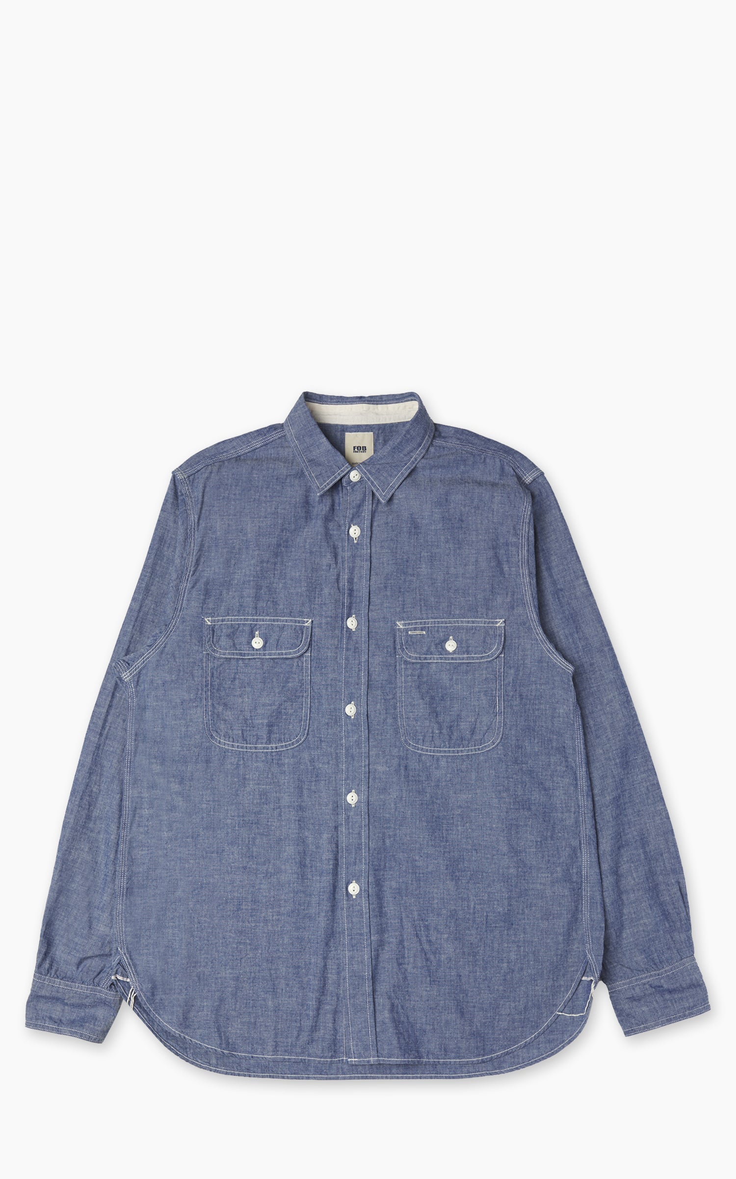 FOB FACTORY F3494 셀비지 챔브레이 작업 셔츠
