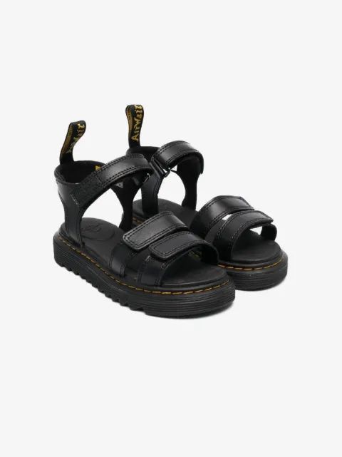 Dr.Martens kids 로고 프린트 오픈 토 샌들