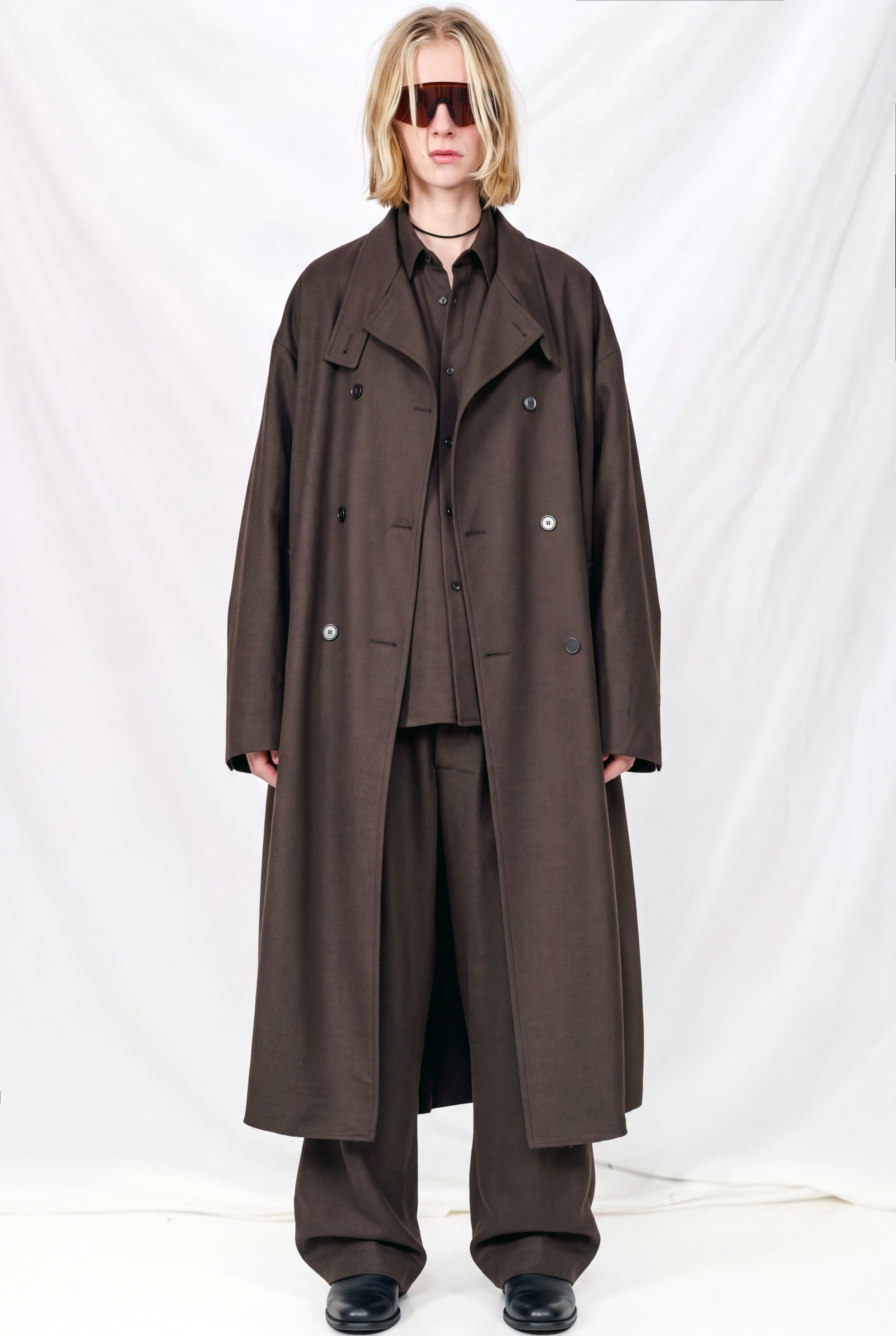 Gabriela Coll Garments No.65 브라운 헤비 울 오버사이즈 코트