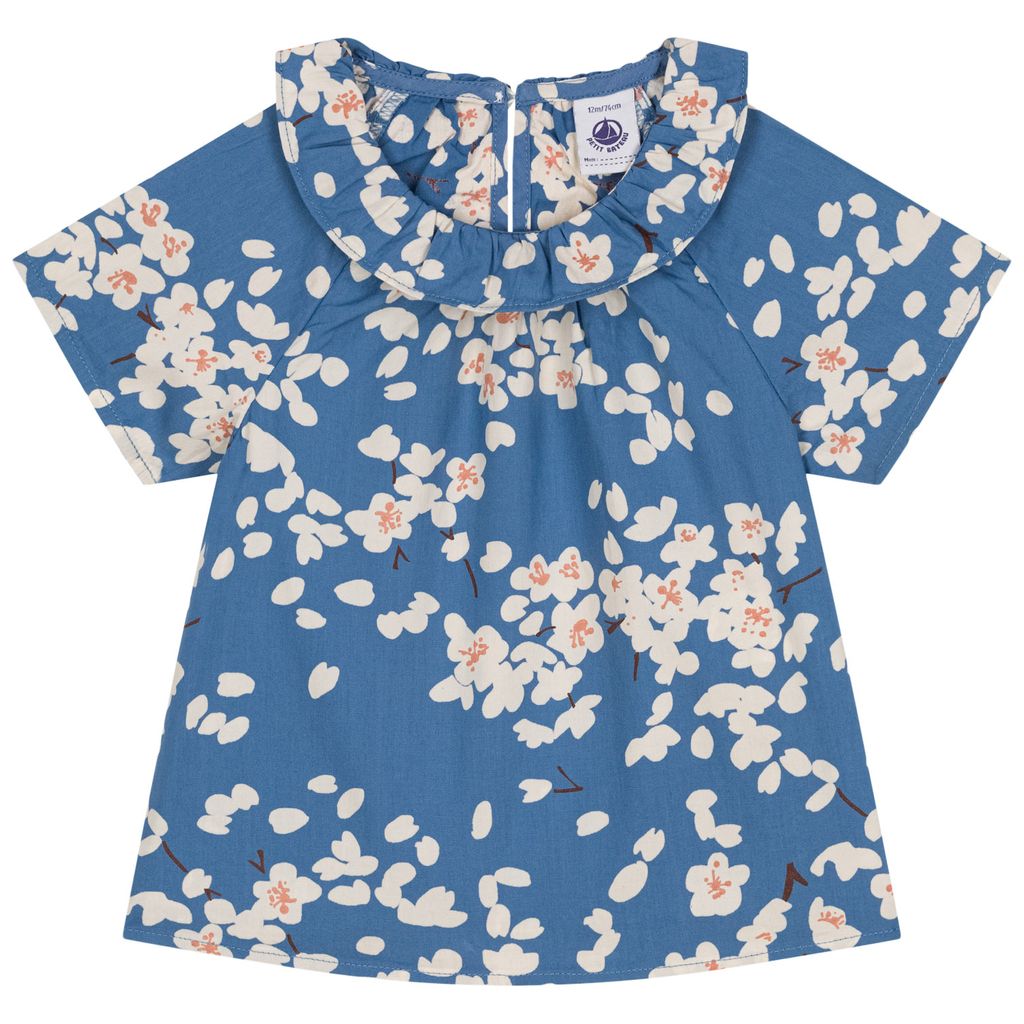 PETIT BATEAU KIDS 플로럴 무늬 블라우스 블루