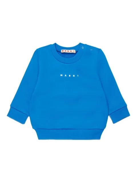 Marni Kids 로고 크루넥 스웨트셔츠