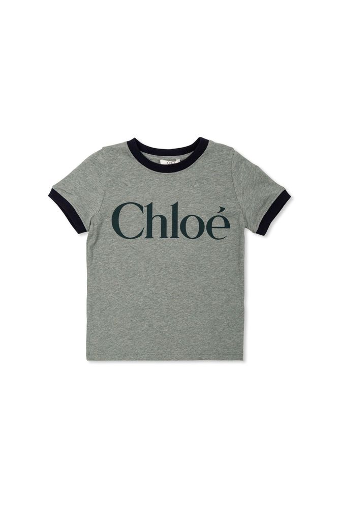 Chloe Kids 로고 프린트 크루넥 티셔츠