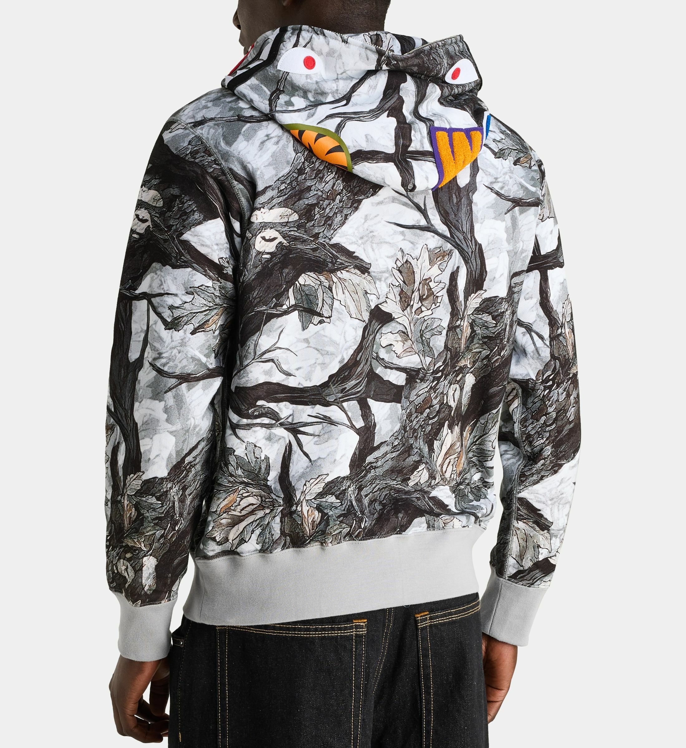 Bape 셔츠 후드 집업 상어 면 인쇄