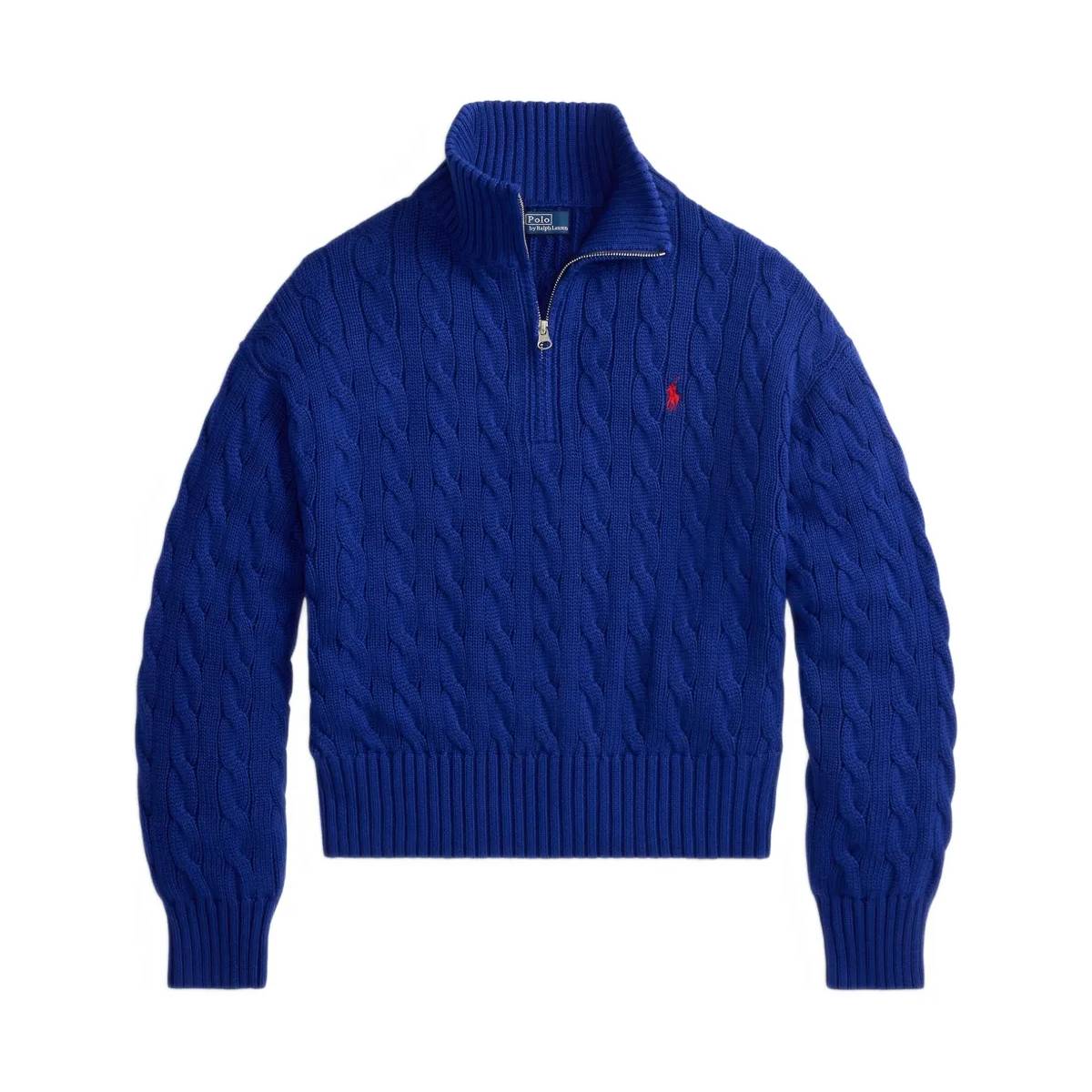 POLO RALPH LAUREN 케이블 니트 쿼터 집업 스웨터