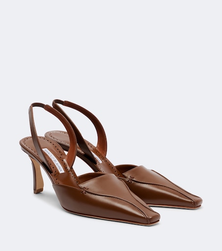 Manolo Blahnik Cleo 레더 슬링백 펌프스