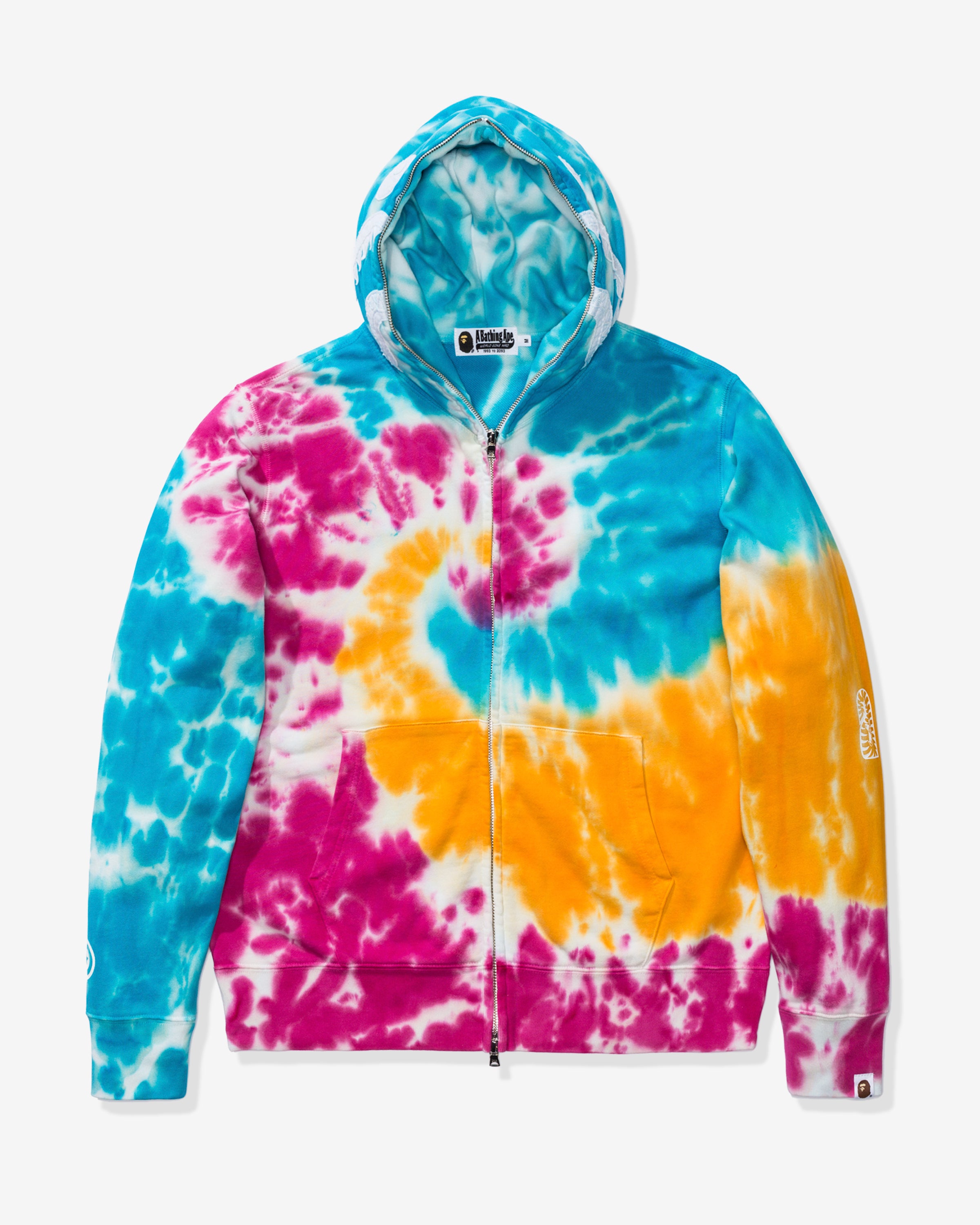 Tie Dye Shark Wide Full Zip Hoodie | Bape | FETCHING