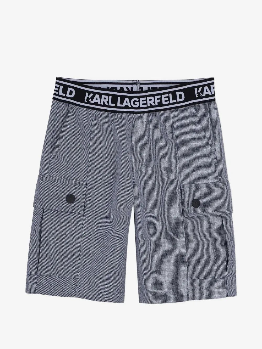 Karl Lagerfeld Kids 로고 웨이스트밴드 카고 반바지