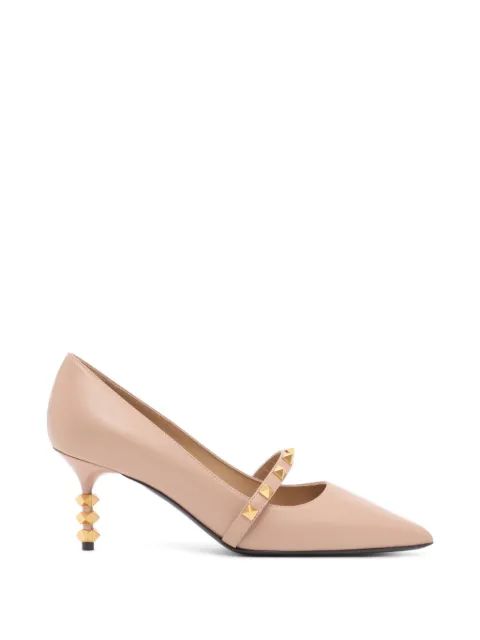 VALENTINO GARAVANI 락스투드 펌프스 스컬프쳐 힐 송아지 가죽 70mm