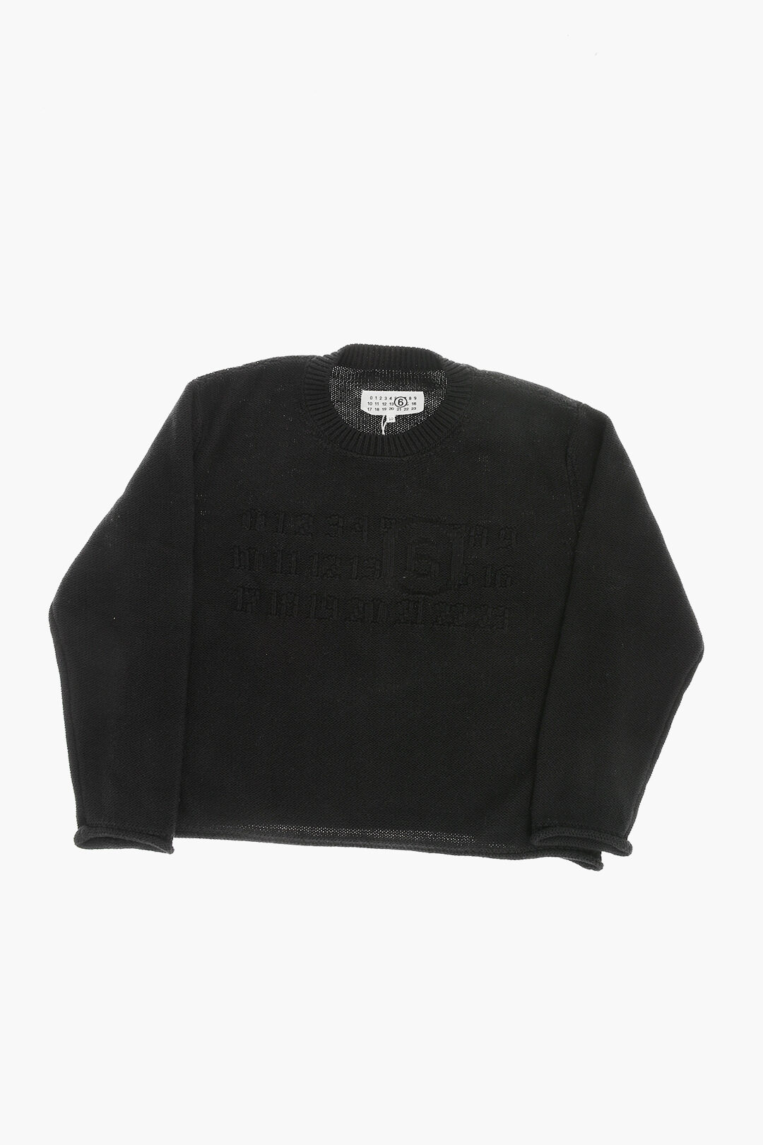 MM6 Maison Margiela Kids MM6 솔리드 크루넥 스웨터 톤온톤 로고