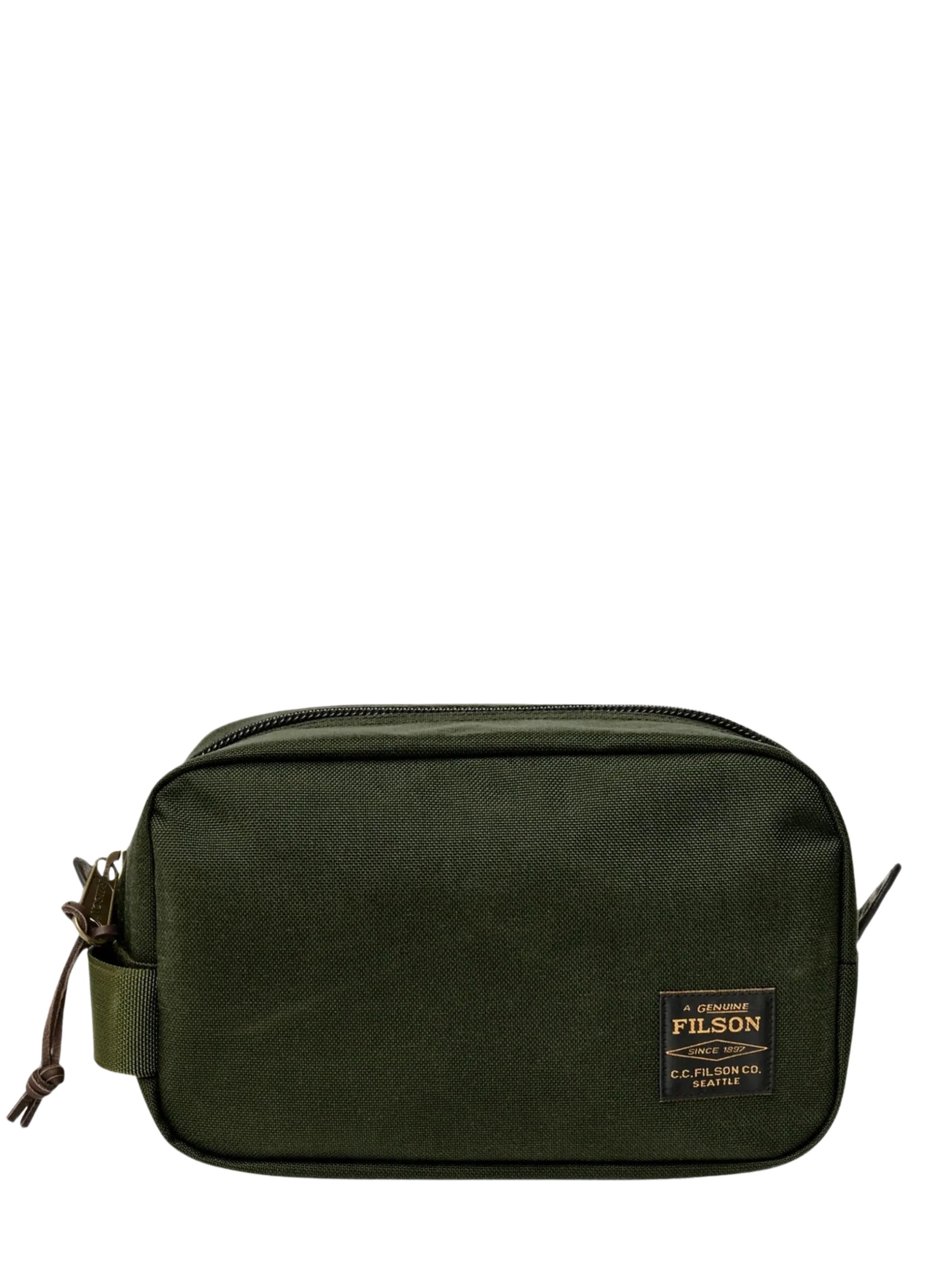 FILSON 로고 패치 집업 클러치백