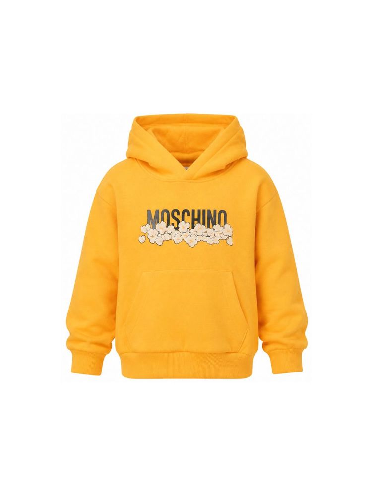 Moschino Kids 로고 프린트 롱슬리브 후드티