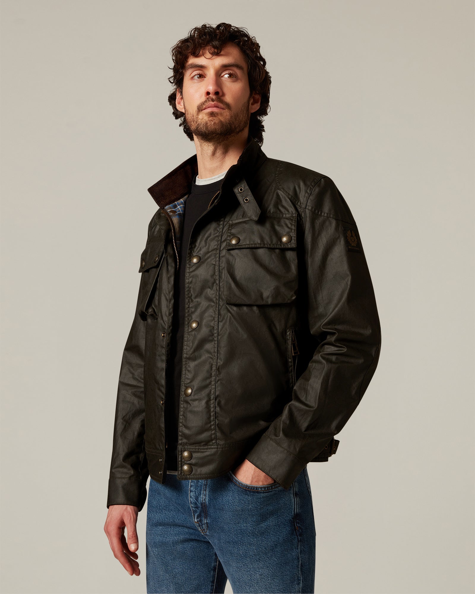 BELSTAFF 레이스마스터 이코넨 자켓 남성 왁스드 코튼 그린