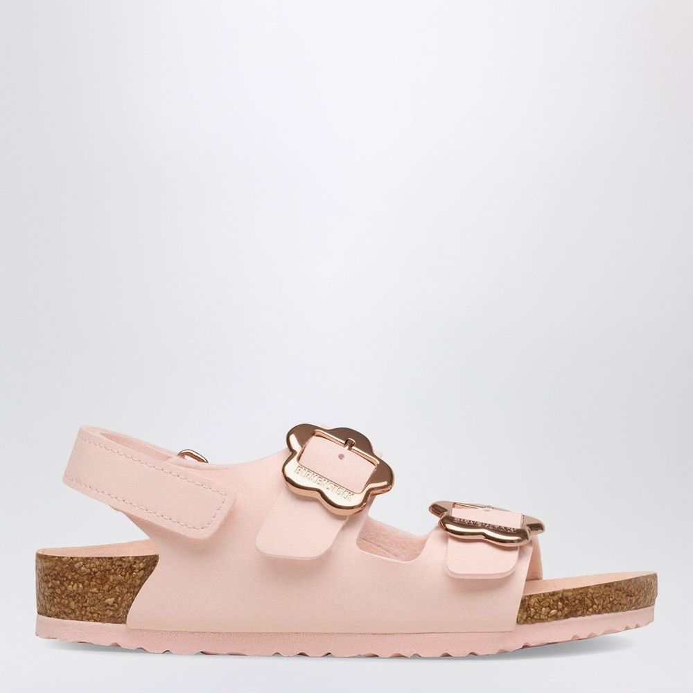 Birkenstock Kids 플라워 버클 플랫 샌들
