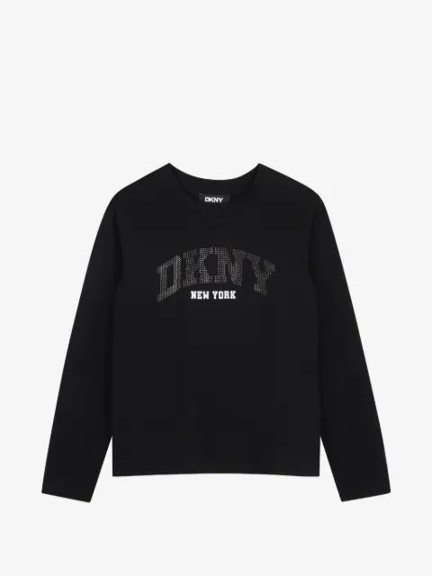 Dkny Kids 라인스톤 장식 긴팔 티셔츠