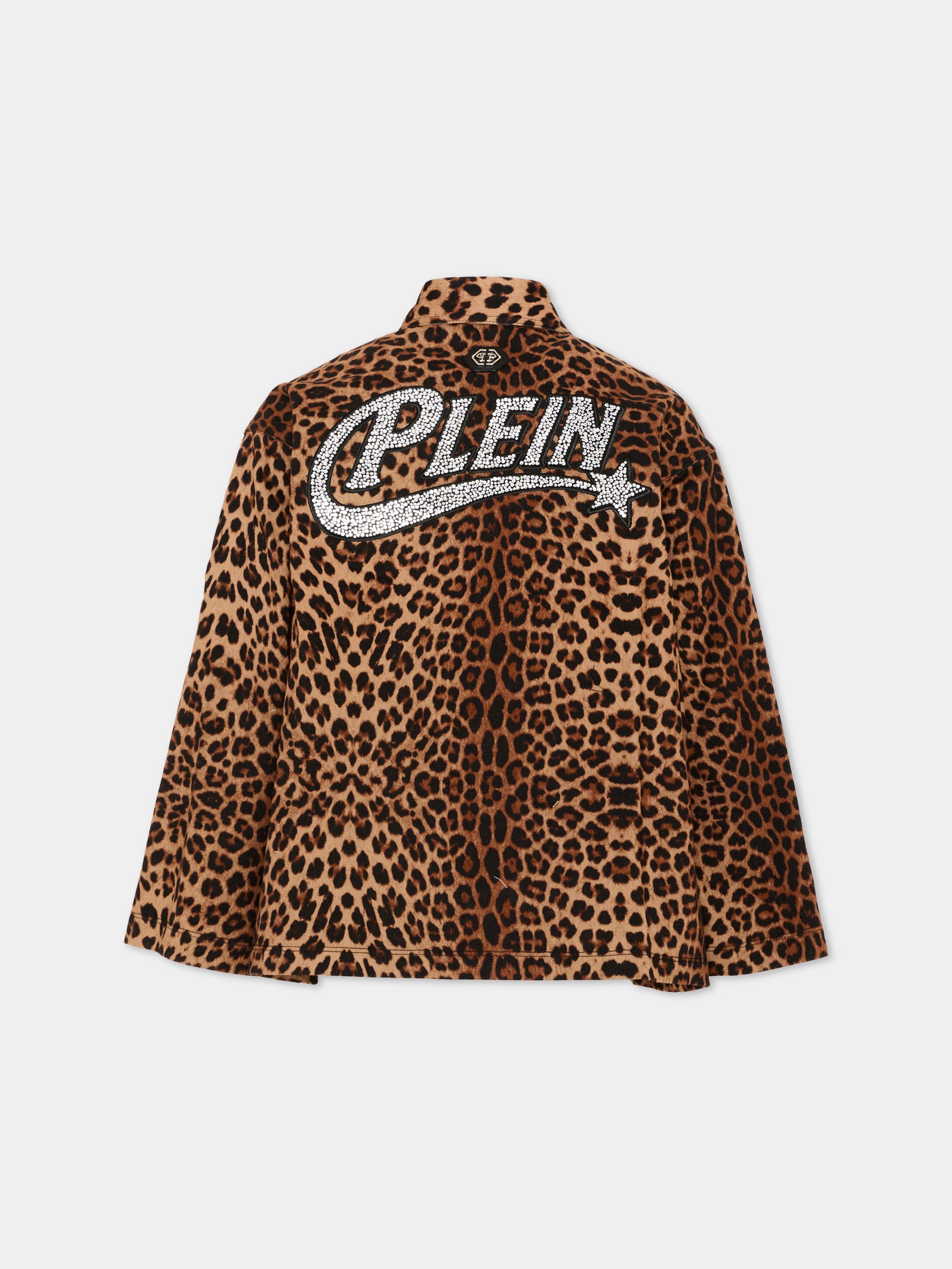 Philipp Plein Kids 여아 애니멀 프린트 긴팔 셔츠