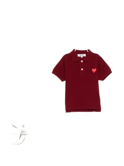 Comme Des Garçons Play Kids 하트 로고 패치 폴로 셔츠