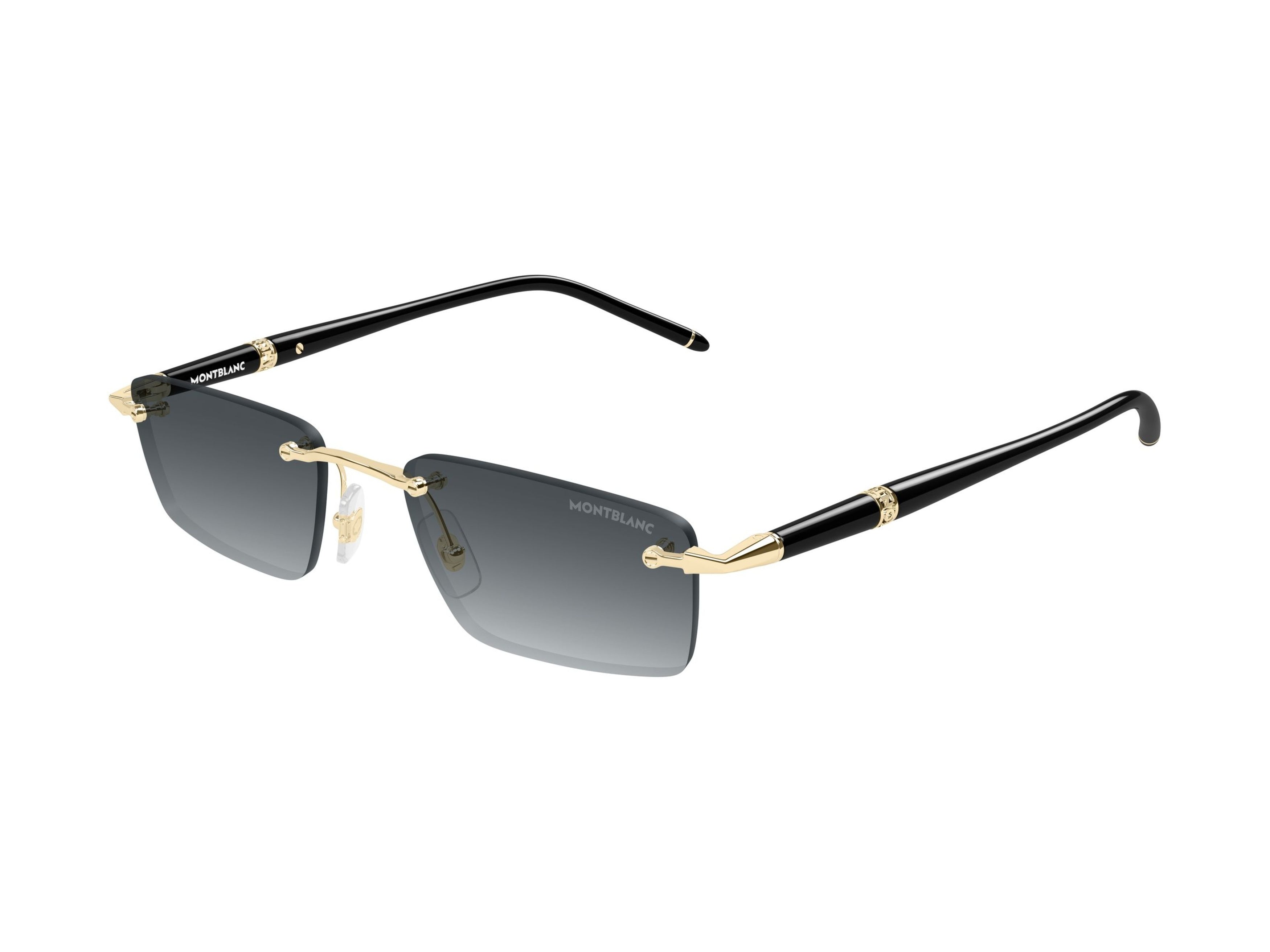 MONTBLANC 골드 Mb0484s 그래디언트 림리스 직사각형 선글라스