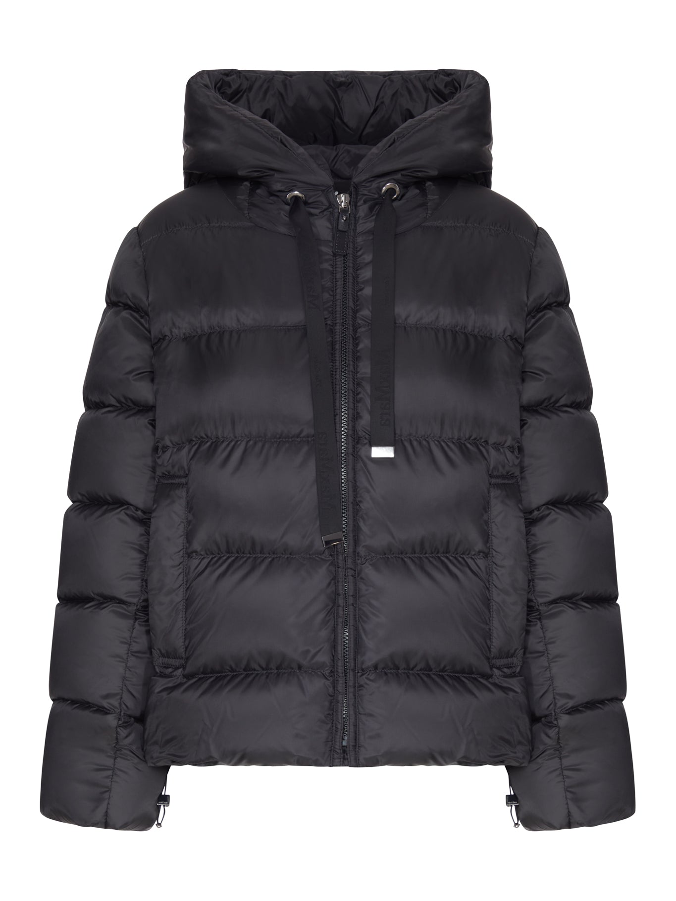 max mara the cube 숏 블랙 후드 퍼 자켓