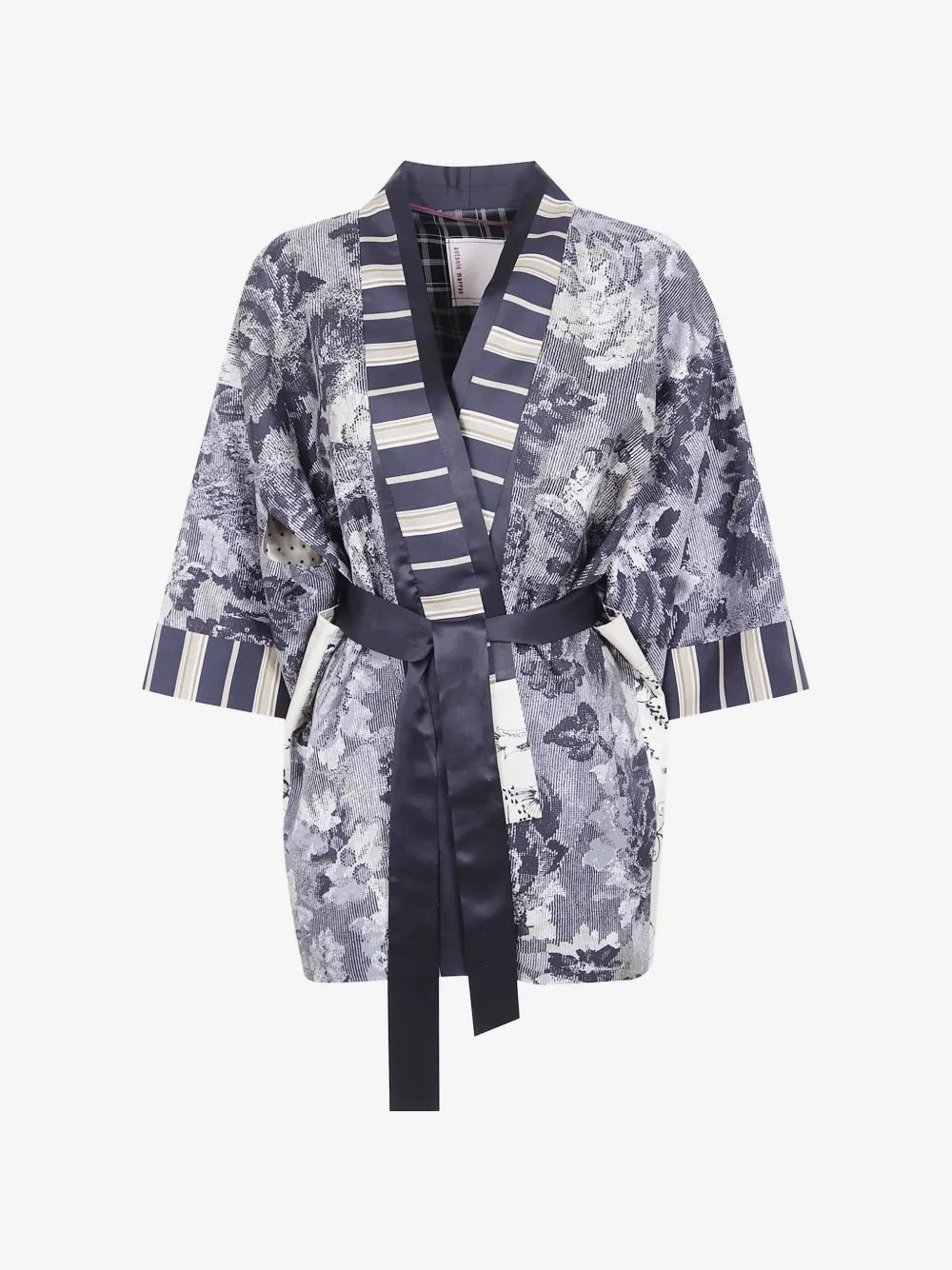 ANTONIO MARRAS 플로럴 프린트 벨트 카디건 코트
