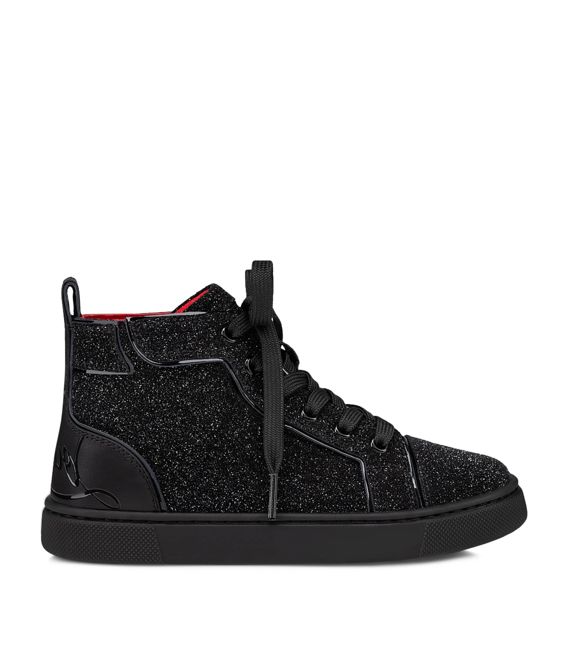 Christian Louboutin Kids 퍼니토 글리터 하이탑 스니커즈