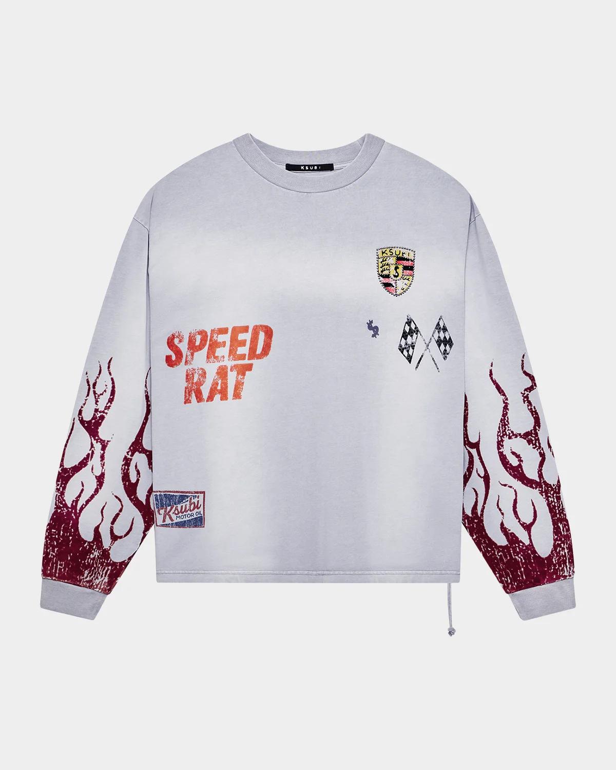 KSUBI 남성 스피드랫 오버사이즈 긴팔 티셔츠