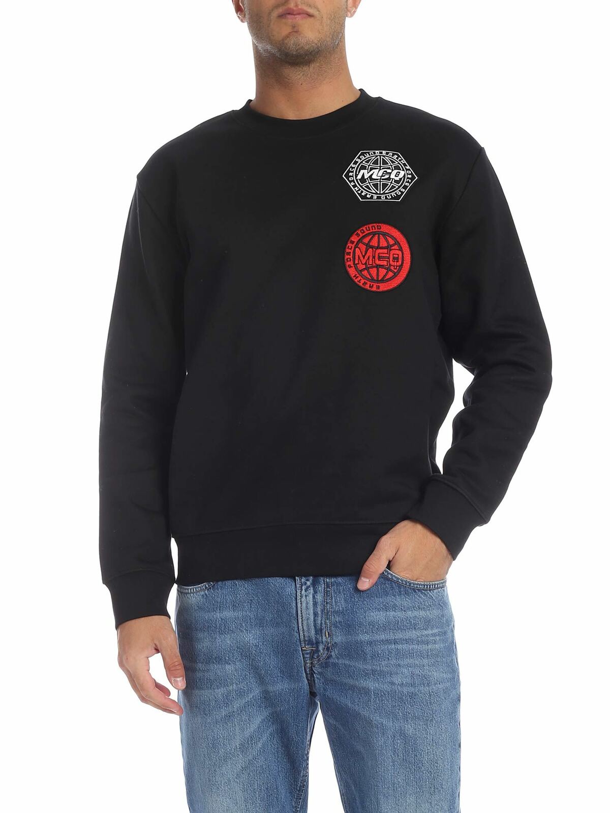 ALEXANDER MCQUEEN 맥큐 패치가 있는 블랙 스웨트셔츠