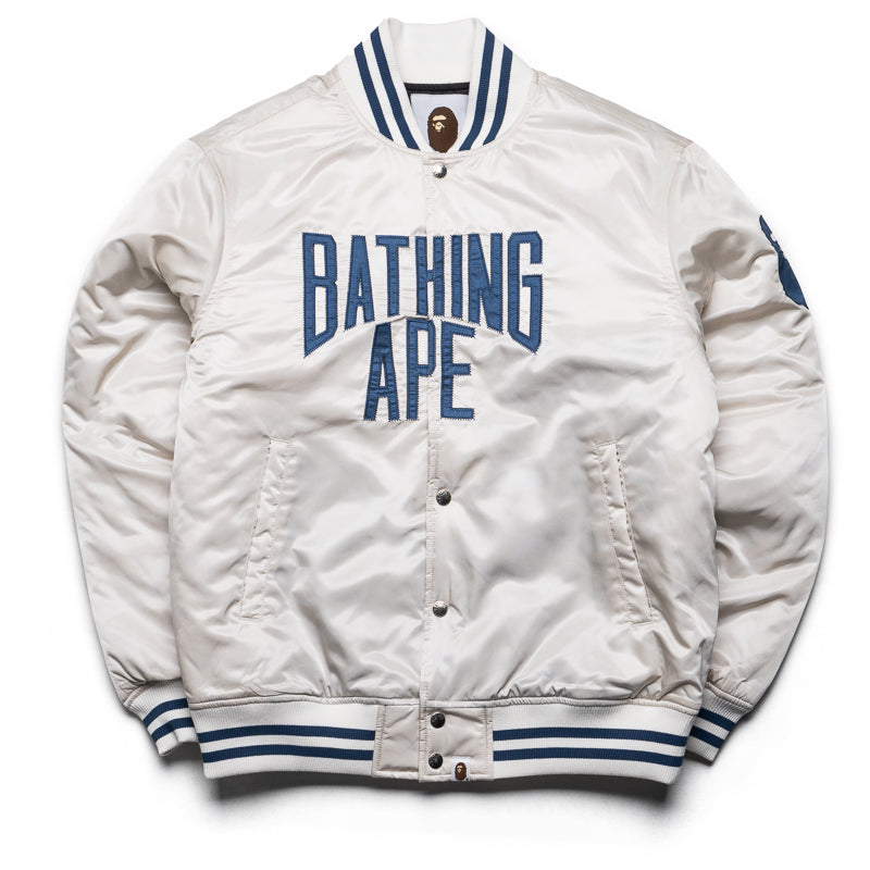 Bape 솔리드 카모 뉴욕 로고 바시티 재킷