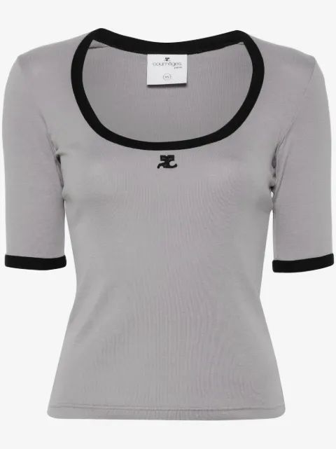 COURRÈGES 홀리스틱 콘트라스트 코튼 티셔츠