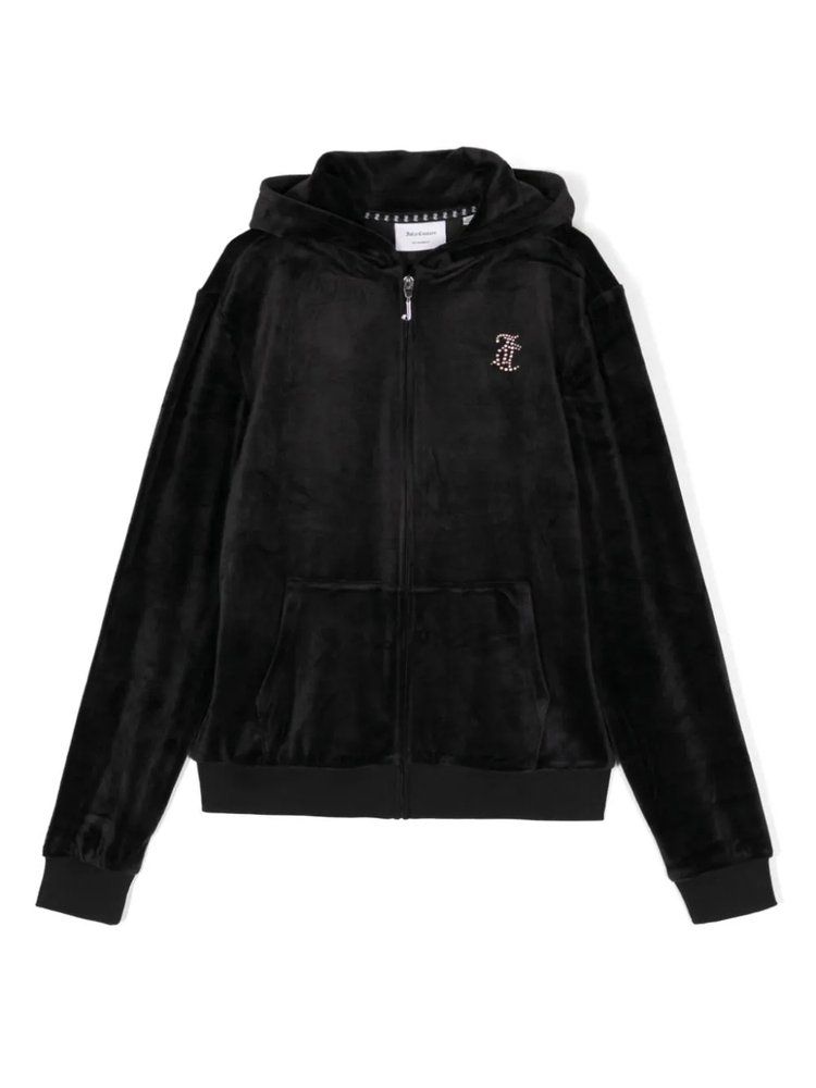 Juicy Couture Kids 로고 장식 드로스트링 후드티