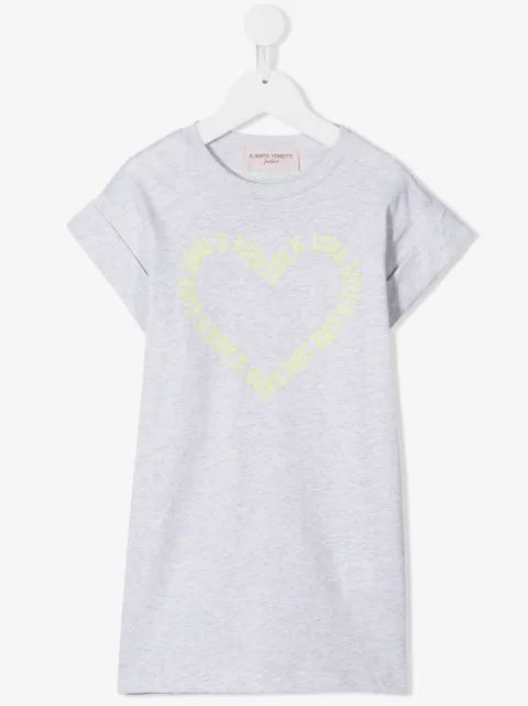 Alberta Ferretti Kids 하트 프린트 티셔츠 드레스