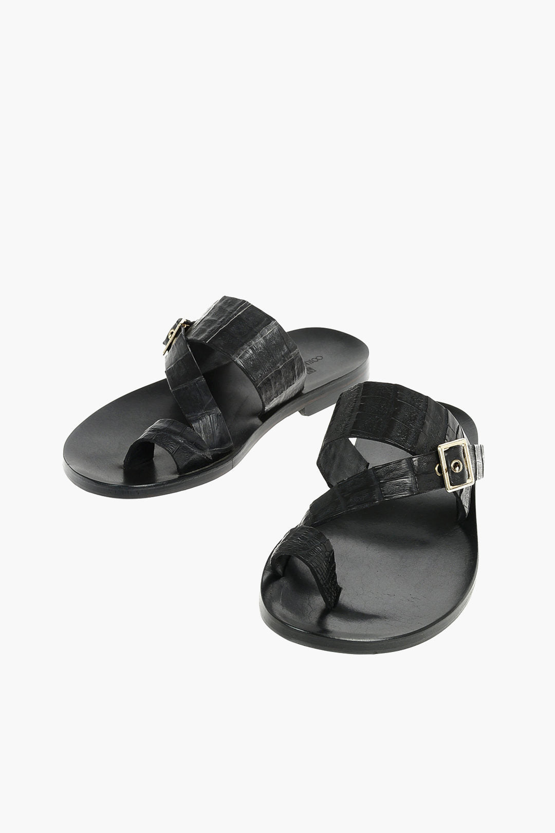 Corneliani 악어 가죽 쪼리 샌들