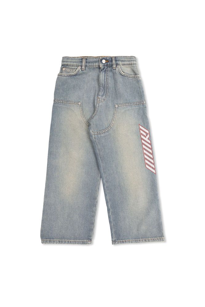 AMIRI KIDS 빈티지 효과 와이드 레그 진
