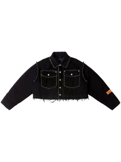 HERON PRESTON 디스트레스드 크롭 데님 재킷