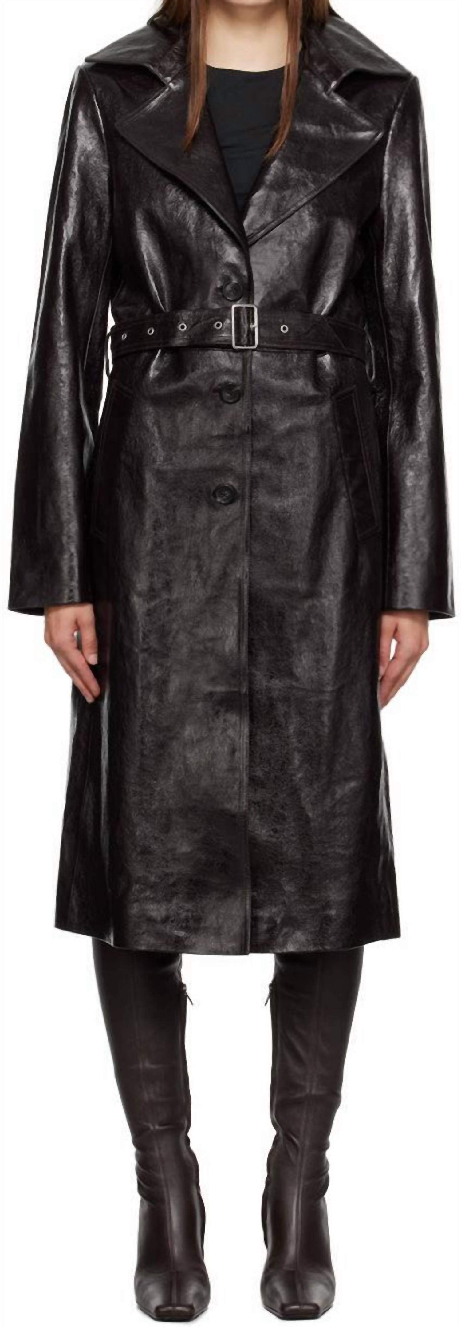 HELMUT LANG 블랙 가죽 트렌치 코트