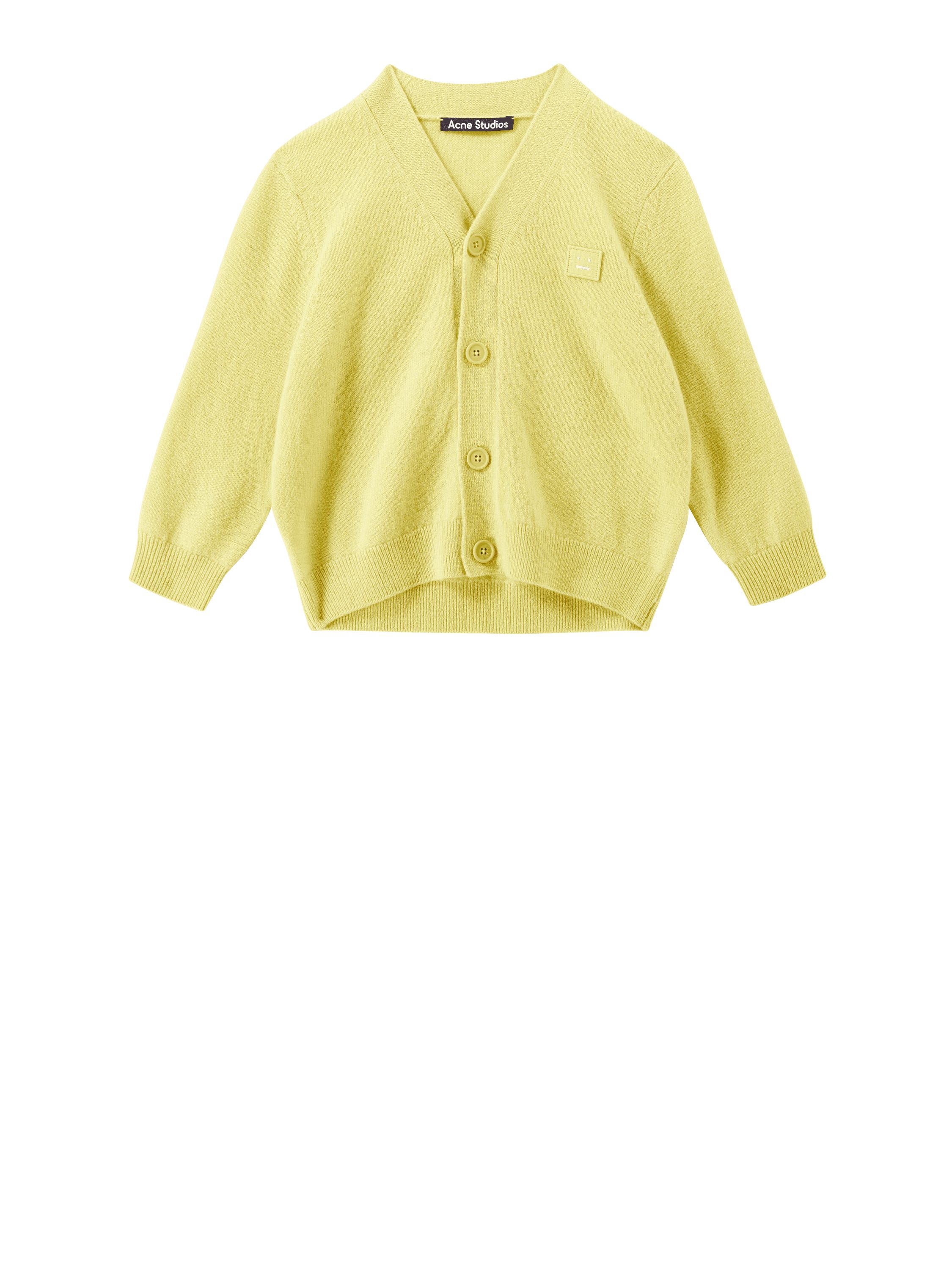 Acne Studios Kids 울 스트릭 자켓 노랑